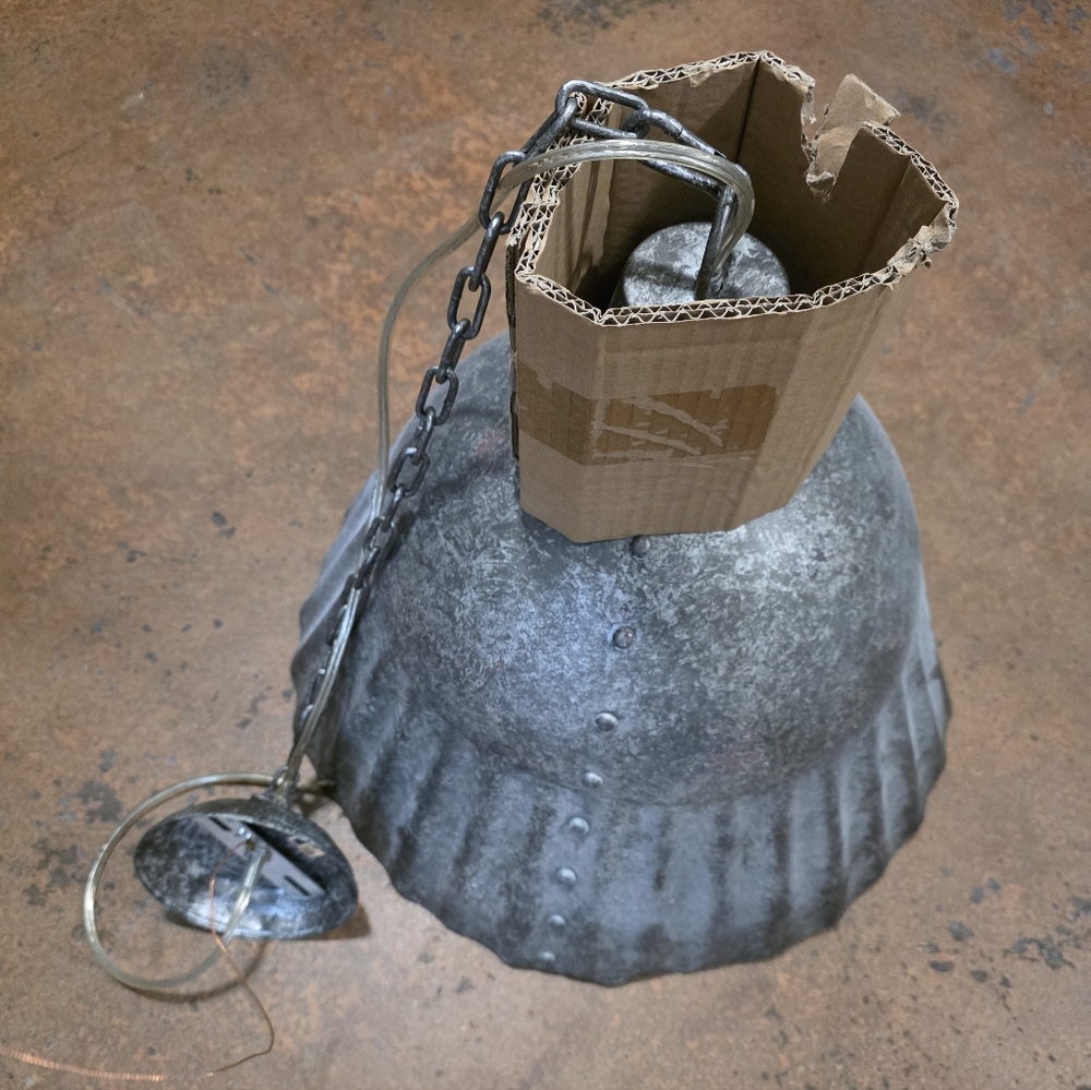 Farmhouse Fluted Galvanized Pendant Light